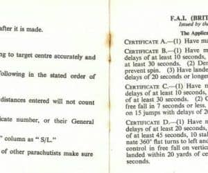 John's log book showing 27 jumps over 5 years