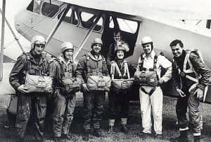 Bernard Green (on plane) and Martin Griffiths (2nd from right)