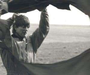 John training and jumping with the RAF Falcons for his jump from 25000 feet