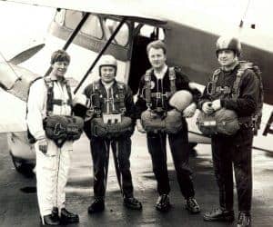 John at Sunderland Airport in January 1969. As a jumper and television celebrity of the day, John officially opened the parachute centre.