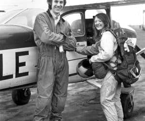 Rob Noble-Nesbitt with student Edwina (surname unknown), circa 1974