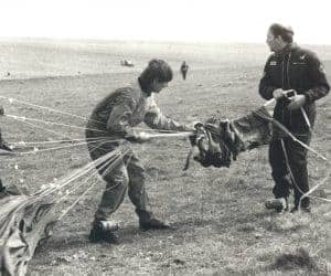 John training and jumping with the RAF Falcons for his jump from 25000 feet