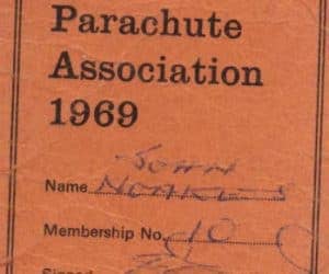 John's UK parachutist 'General Permit' to jump, 1969