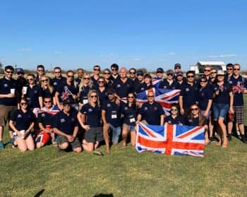 The British delegation at the World Cup of Formations  Skydiving and Artisitc Event in Eloy, Arizona