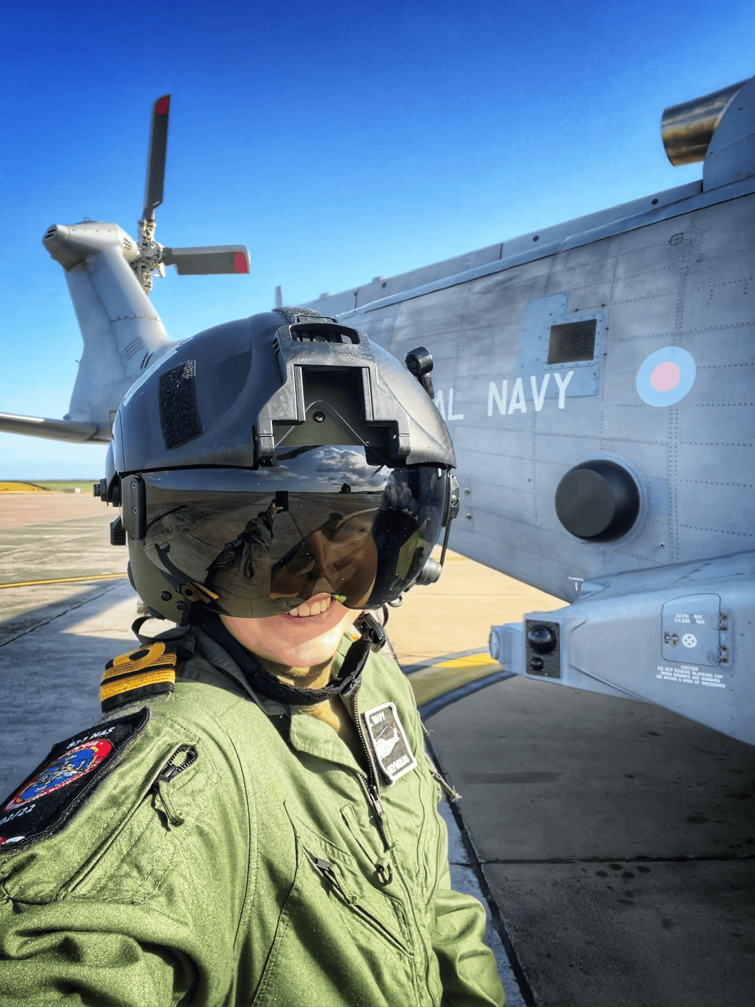 A woman in a Royal Navy uniform